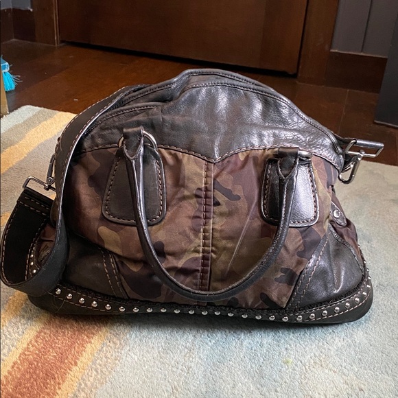 Prada Fumo Camouflage Nylon Bowling Bag Purse - Picture 2 of 12